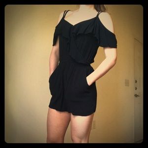 Cold Shoulder Black Romper